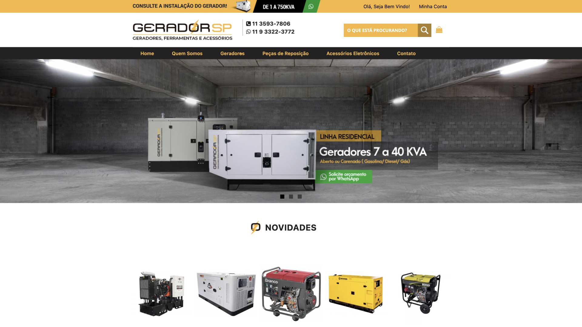 Desenvolvimento de Sites - Geradores SP