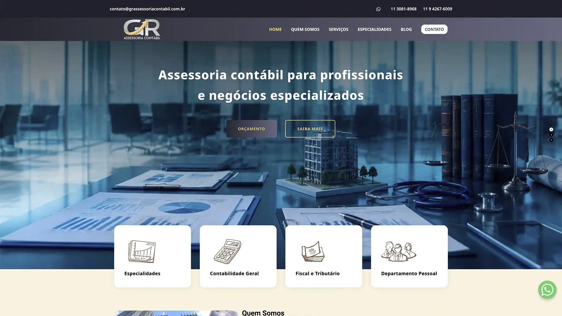 Site para empresa de contabilidade e assessoria - GR Assessoria Contábil