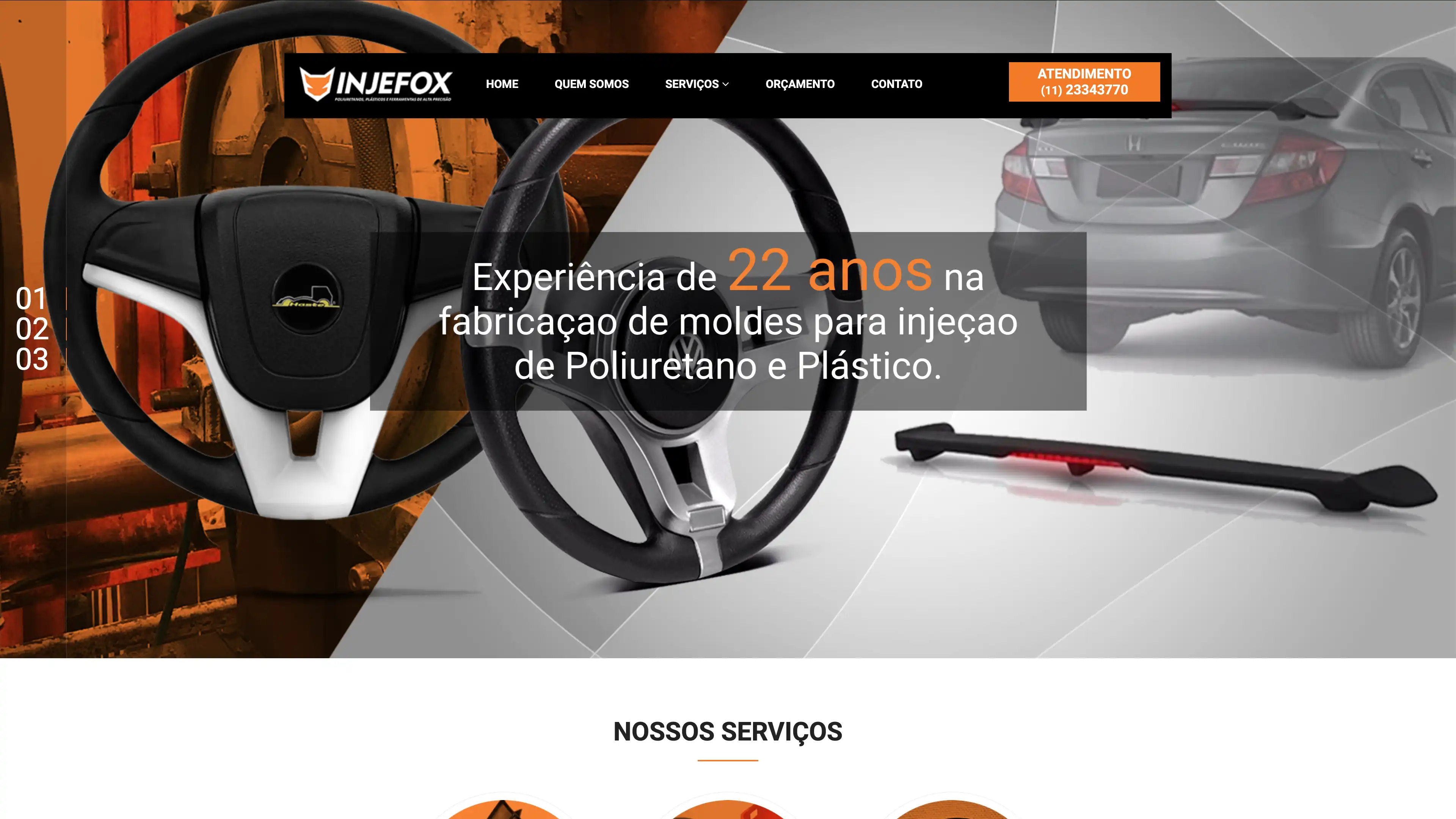 Site para empresa do setor automotivo - Injefox