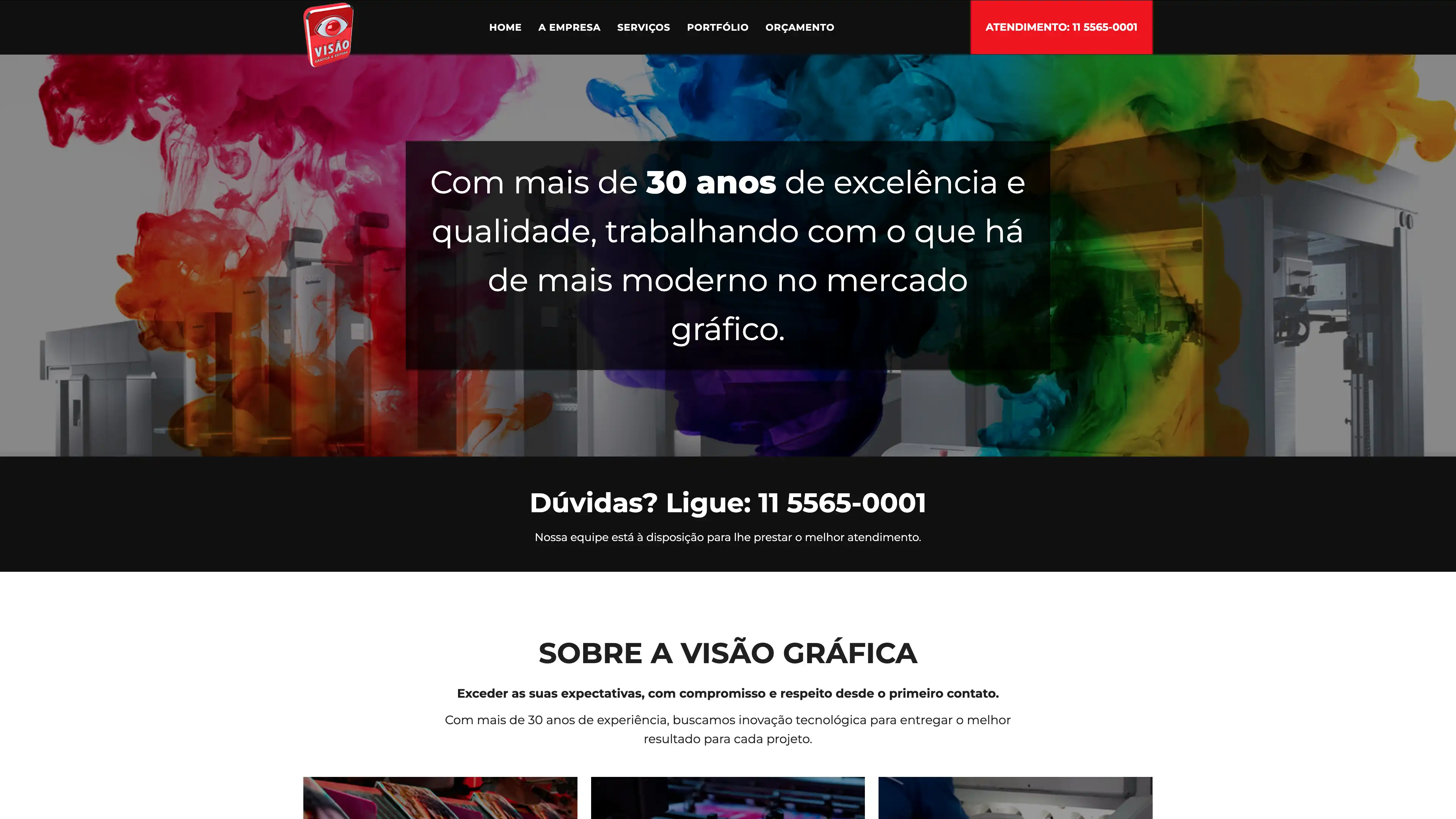 Site para gráfica - Visão Gráfica