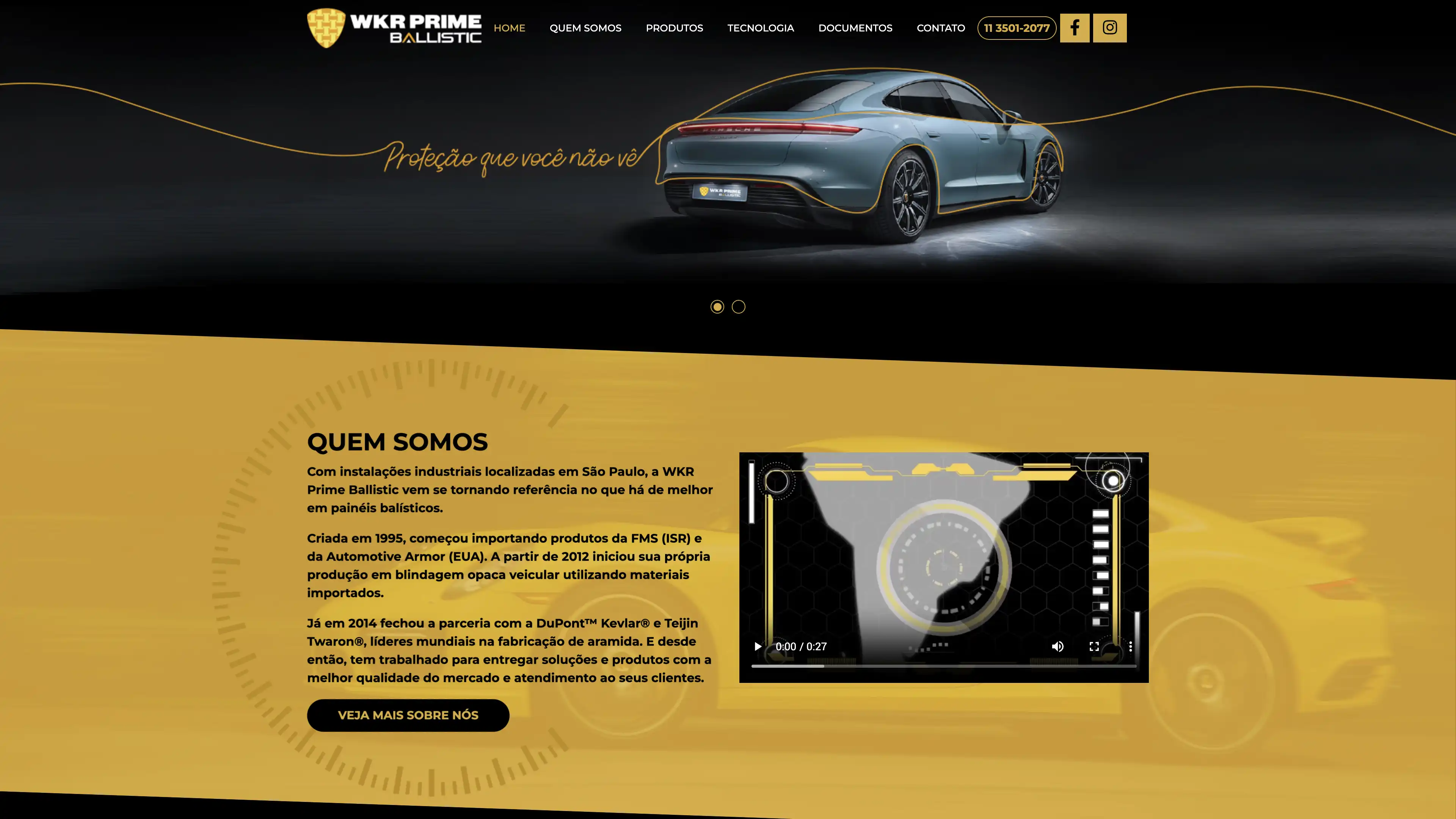 Site para empresa de blindagem - WKR