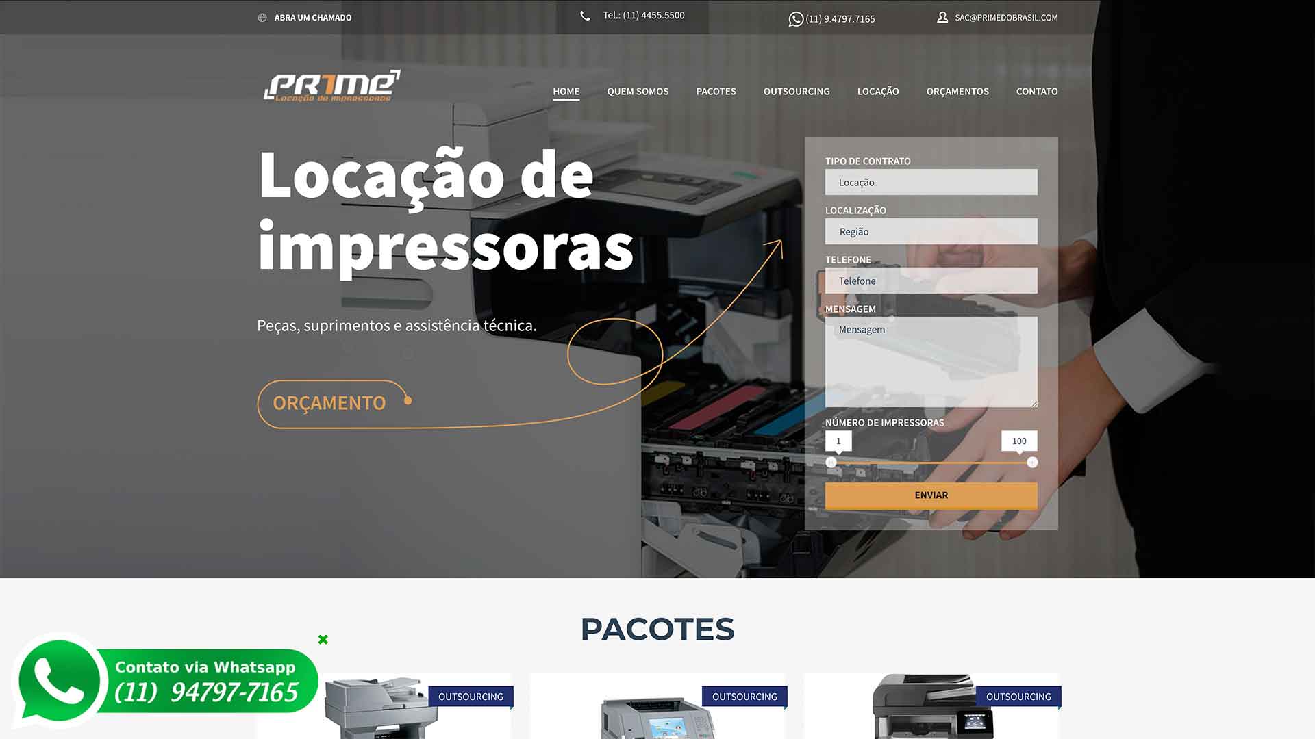 Desenvolvimento de Sites - Site de Locação de Impressoras